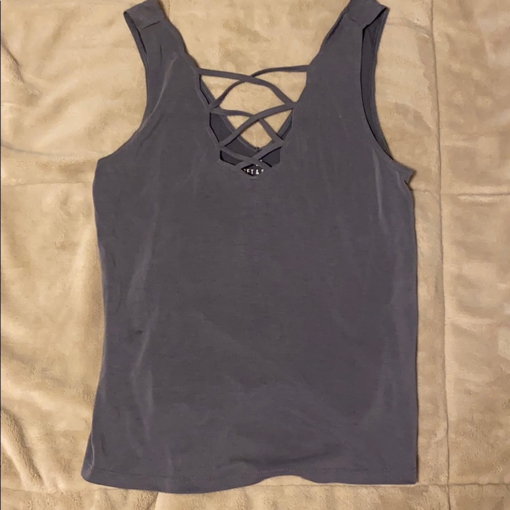 AEO suede cross top